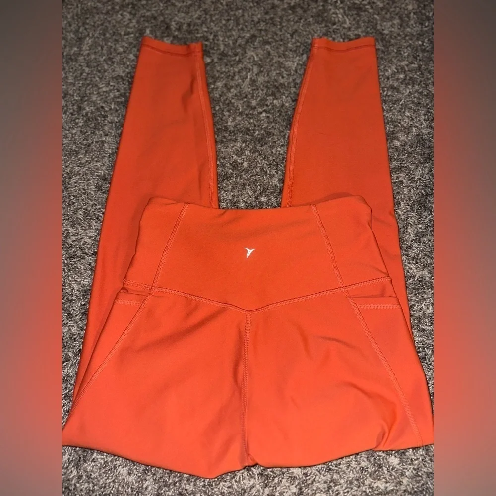 Women’s Orange Old Navy Power-soft Active High Rise Leggings Size Small